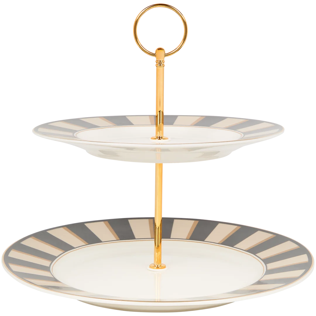 Plateau de service à étages en porcelaine