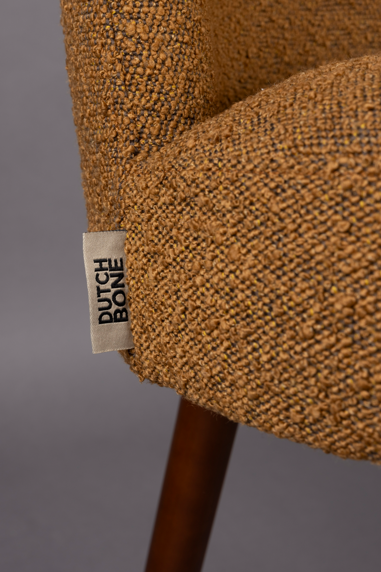 Eetkamerstoel Barbara Boucle Ochre - set van 2