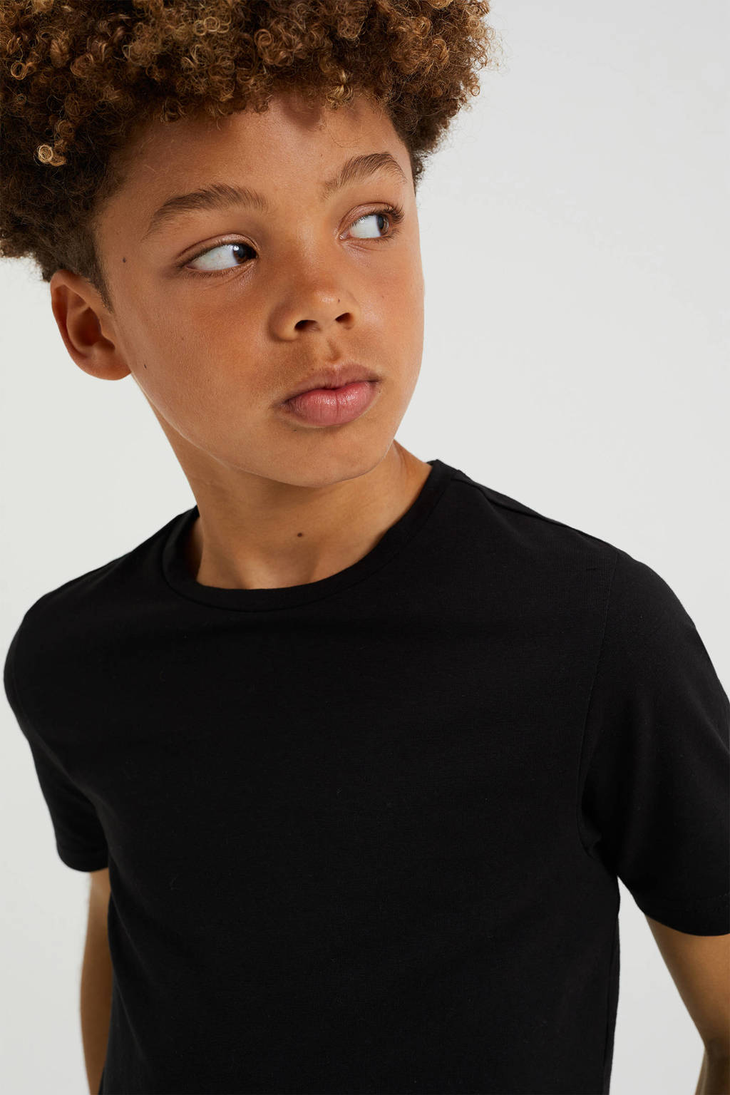 WE Fashion basic T-shirt zwart