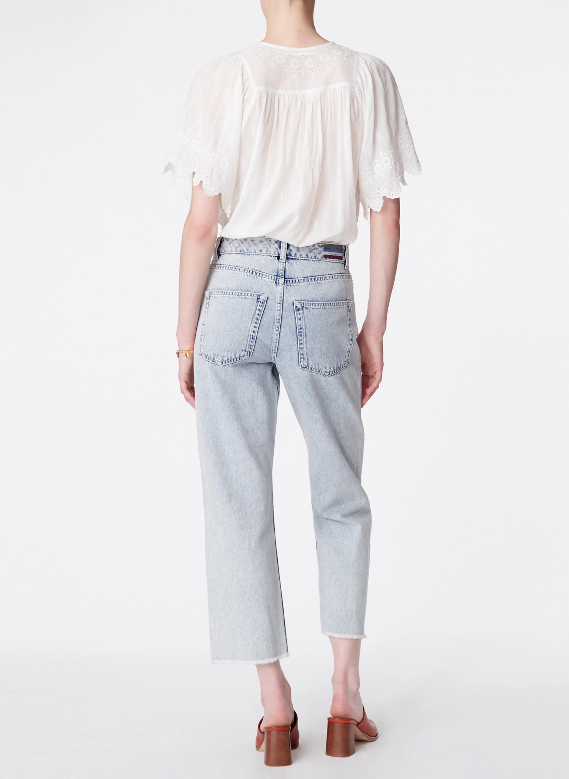 BIARRITZ - Jean droit cropped en coton| Bleu