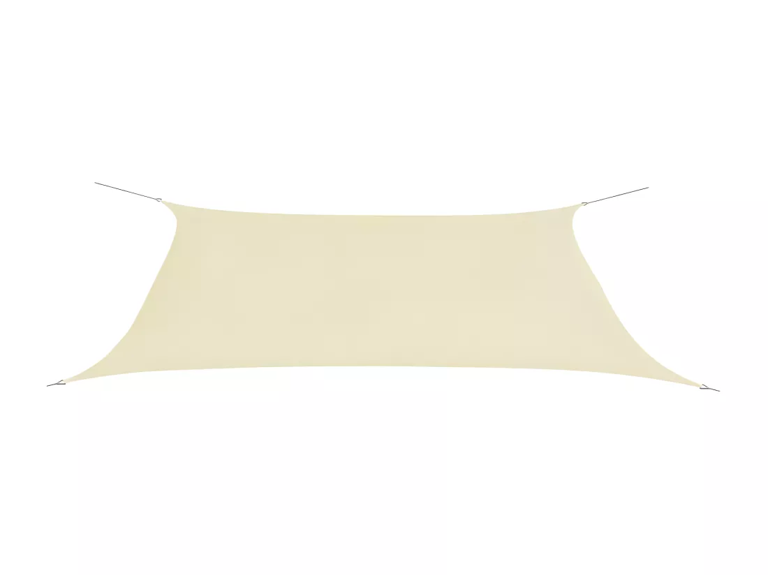 Voile d'ombrage en tissu Oxford rectangulaire crème 4x6 m