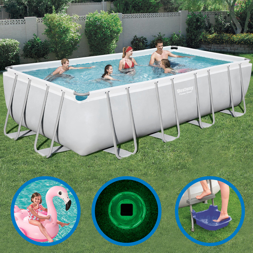 Kit para Piscina Retangular Bestway Power Steel 549x274x122 cm com Acessórios e Limpador de Piscina