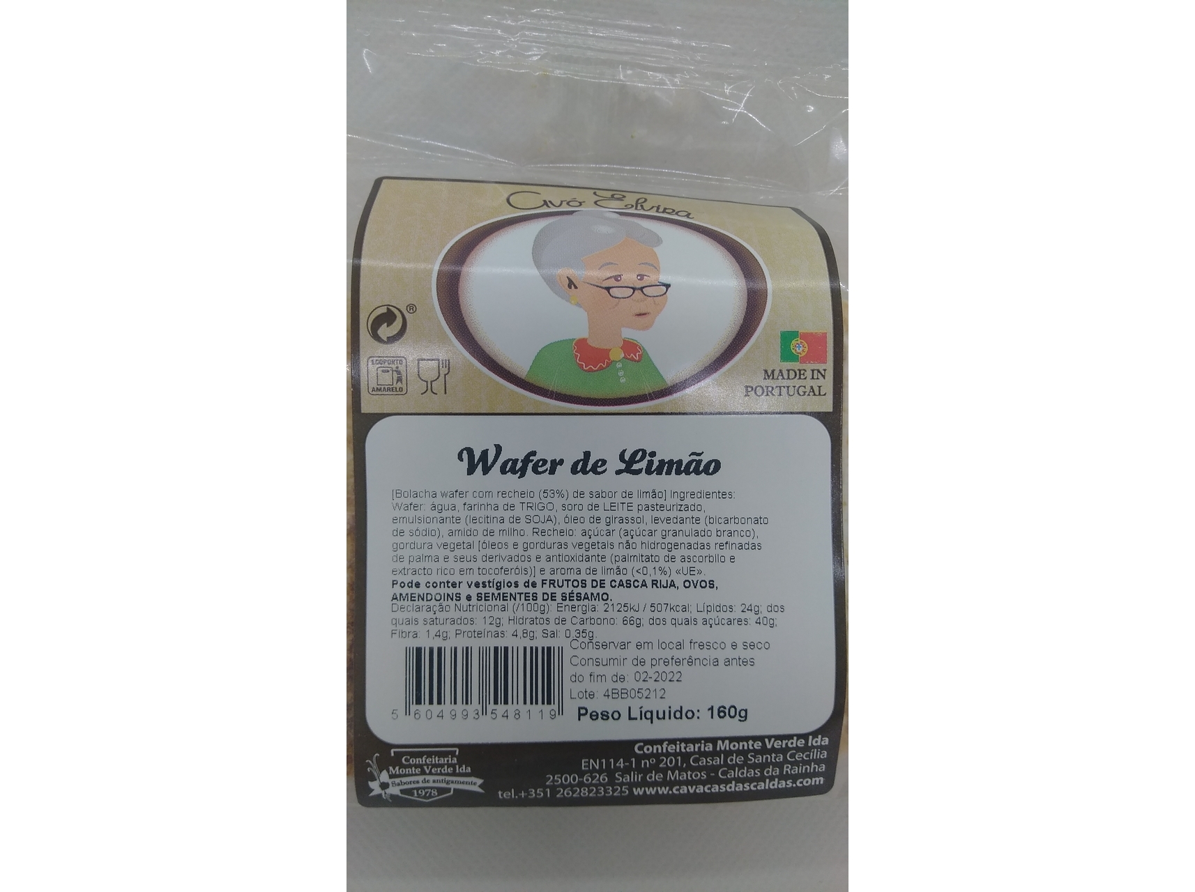 BOLACHAS AVÓ ELVIRA COM RECHEIO SABOR LIMÃO 160G
