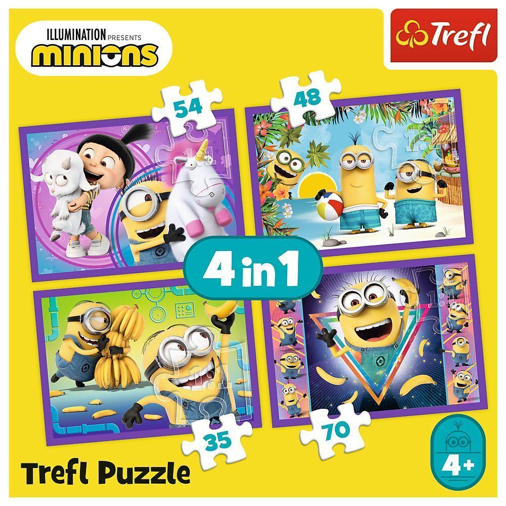 Trefl Puzzle - 4 in 1 Puzzle - Minions (Kinderpuzzle)