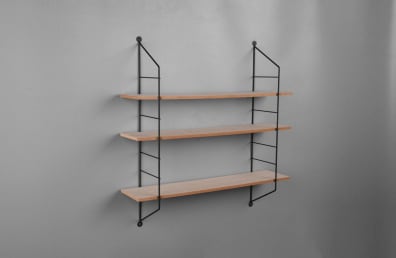 Wandregal Clara 62 x 60 cm Braun/schwarz