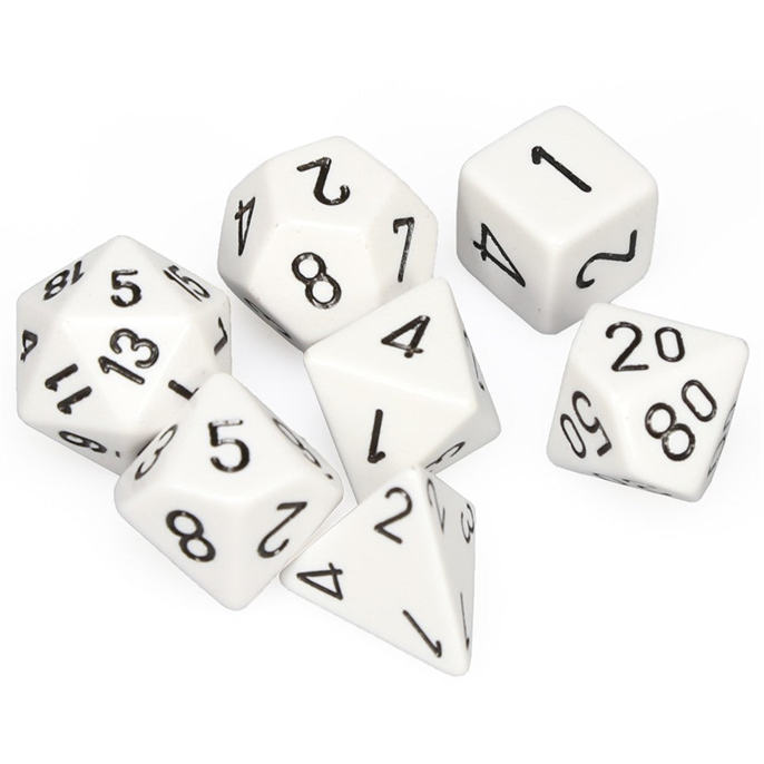 Set de dés : Blanc  et  Noir - Opaque
