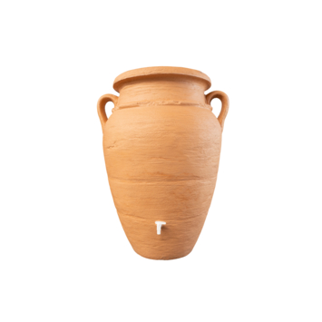 Regenton Amfoor antiek terracotta 360L   kraantje en vulautomaat