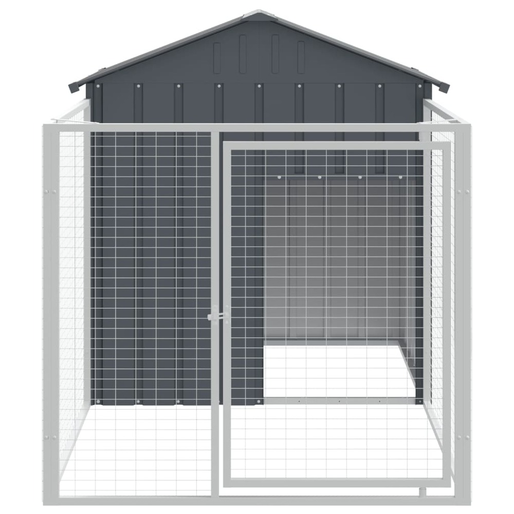 Niche pour chien avec cour anthracite 117x201x123 cm