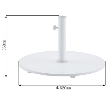 Parasolvoet rond wit 35 kg