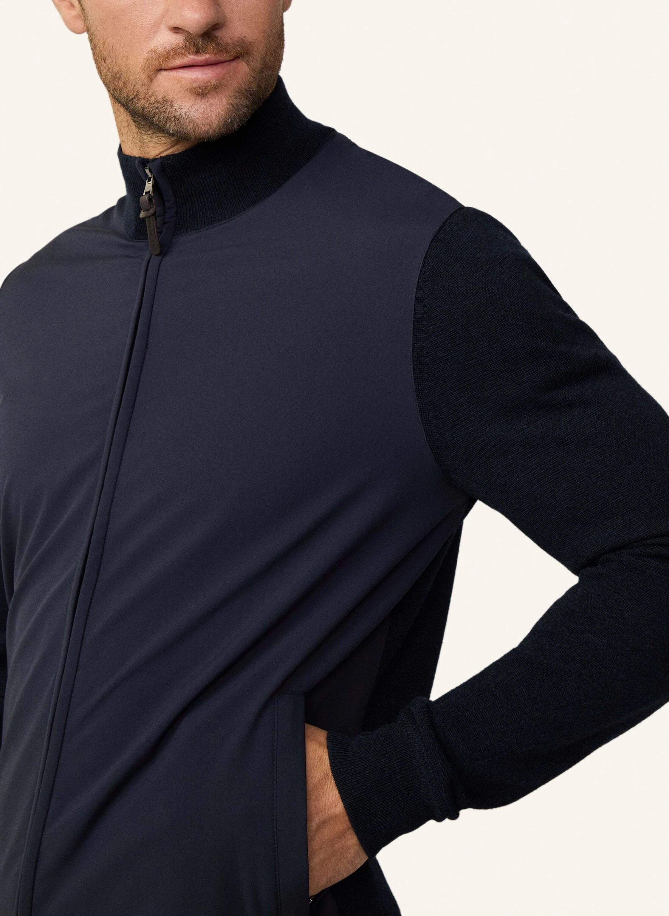 HACKETT LONDON KNIT NYLON FZIP HYB