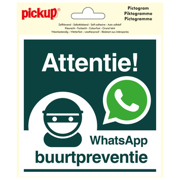 Pickup Pictogram Vinyl 15x15cmWhatsapp Buurtpreventie