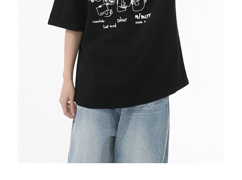 FAERIS - T-shirt met korte mouwen, ronde hals en patroonprint