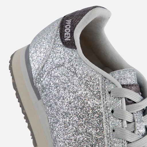 Woden Ydun Icon Sneakers glitter grijs Textiel