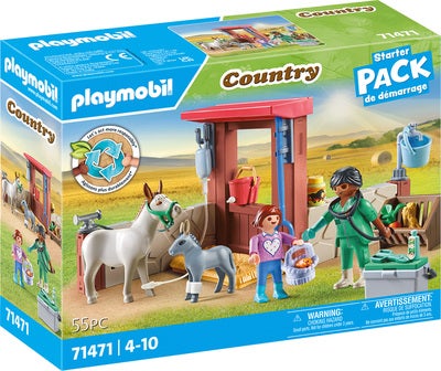 Playmobil 71471 Country Starter Pack Byggesett Veterinæroppdrag med Eslene