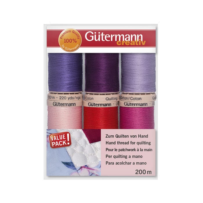 Gûtermann-Set 6 spoelen quilting 200m - Gütermann