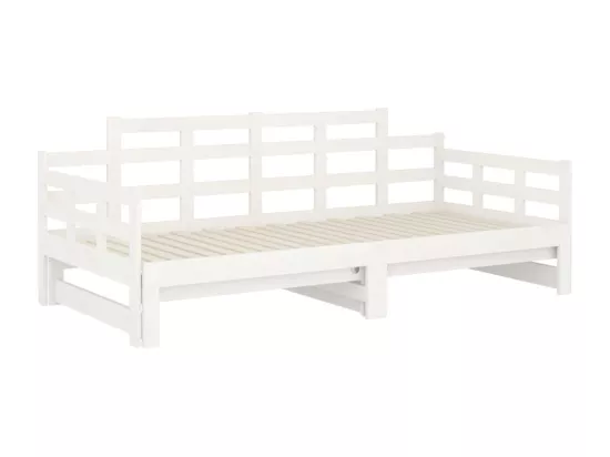 Lit coulissant sans matelas blanc bois de pin solide