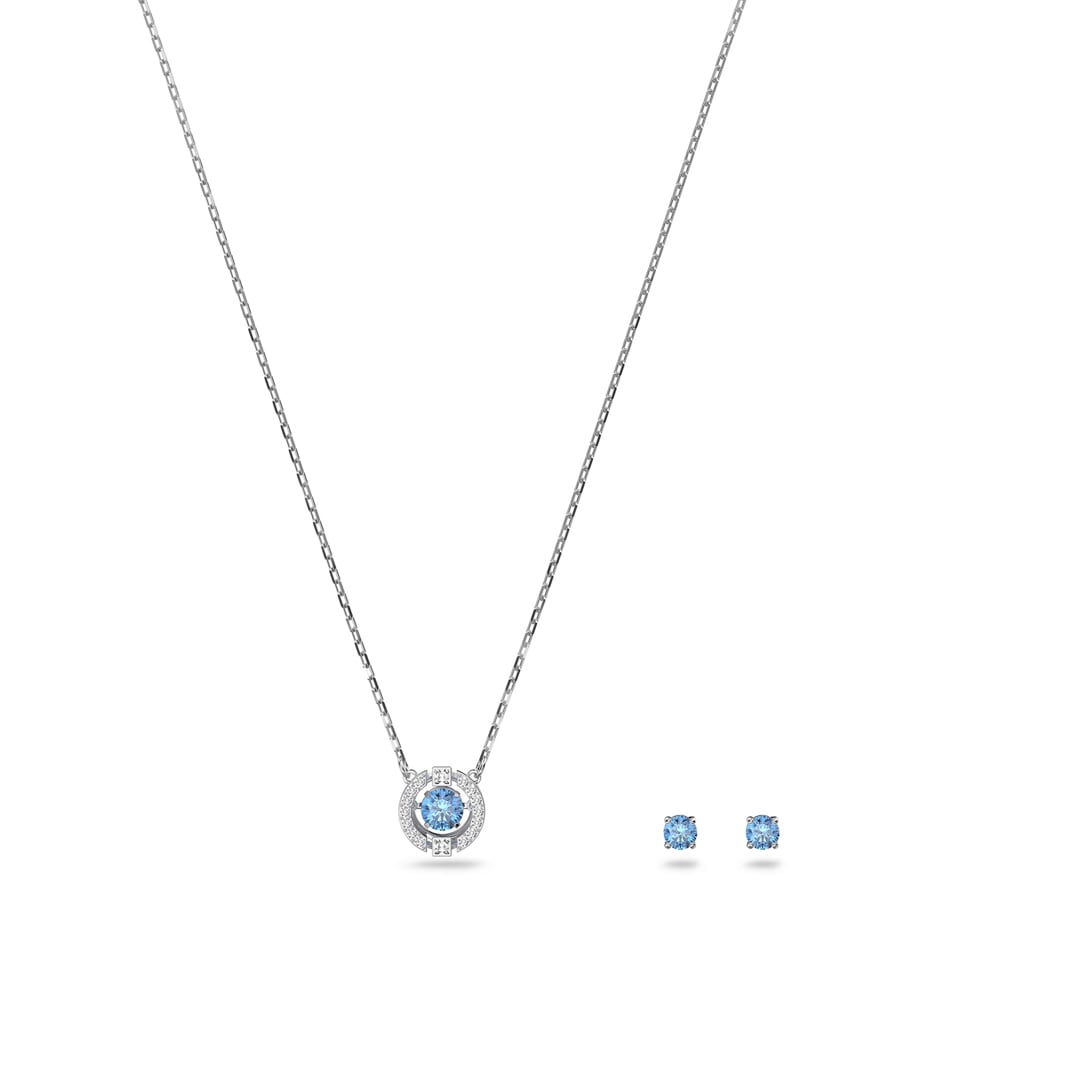 Swarovski Sparkling Dance Round Set | Halskette mit Ohrstecker