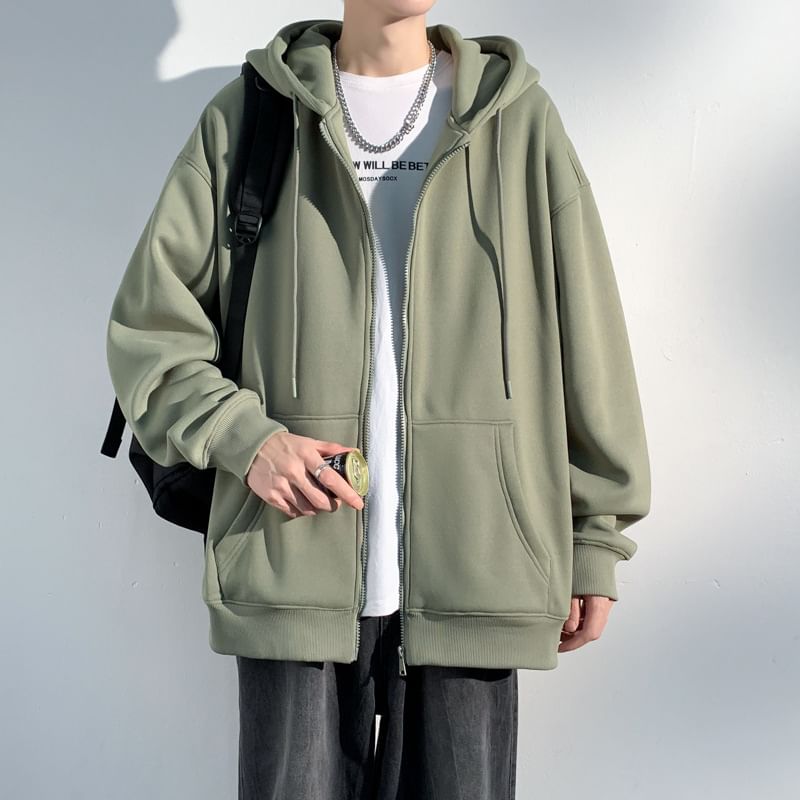 Leftitt - Effen hoodie met rits