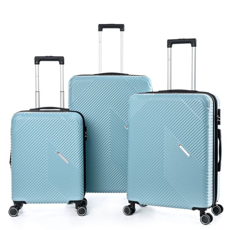 Lot de 3 valises rigides 337 Extensibles 55, 67 et 77 cm Bleu ciel