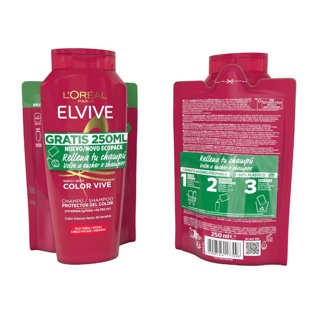 ELVIVE  Pack Champô Color Vive (400ml + refill 250ml) - 650ml