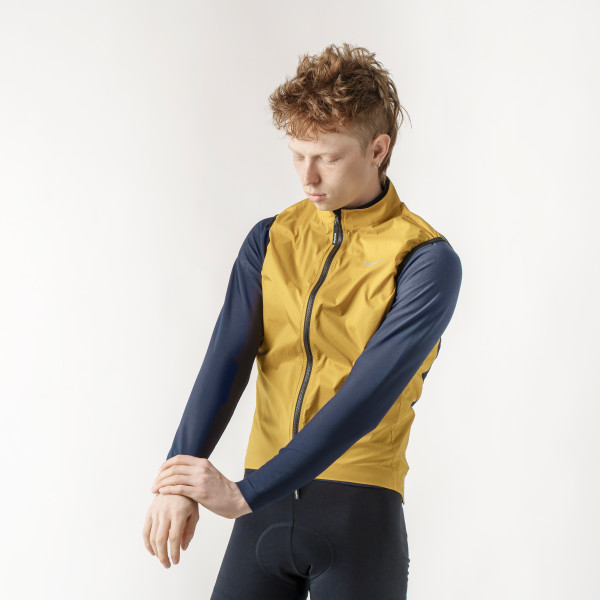 GripGrab PACR vindtæt cykelvest Mustard Yellow herre