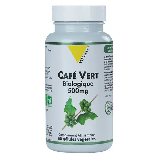 Vit'all+ Café Verde Orgânico 500mg 60 Cápsulas Vegetais