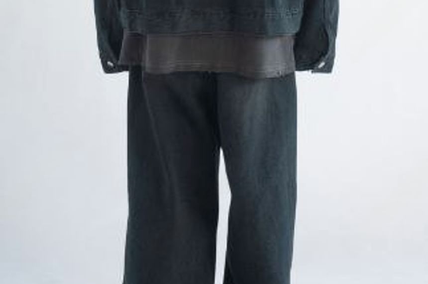 SeoulPop - High-Waist Washed Loose-Fit Jeans