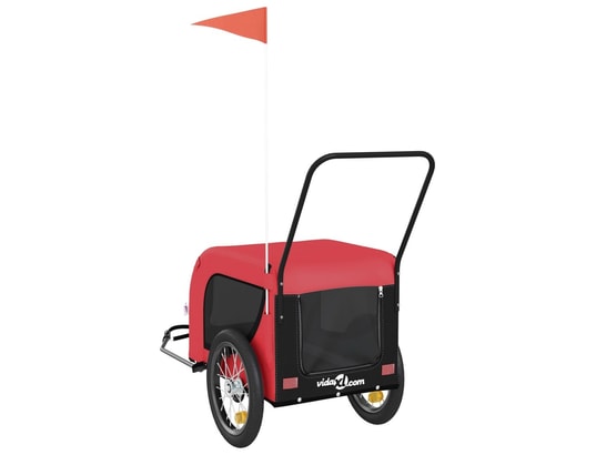 VIDAXL - Remorque de vélo pour animaux de compagnie rouge et noir
