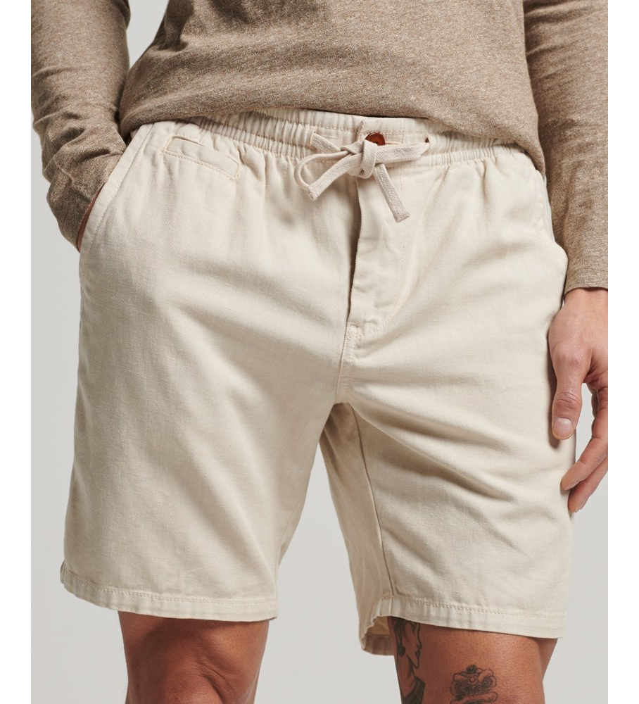 Shorts Superdry Vintage Bege com Estampa Sobreposta
