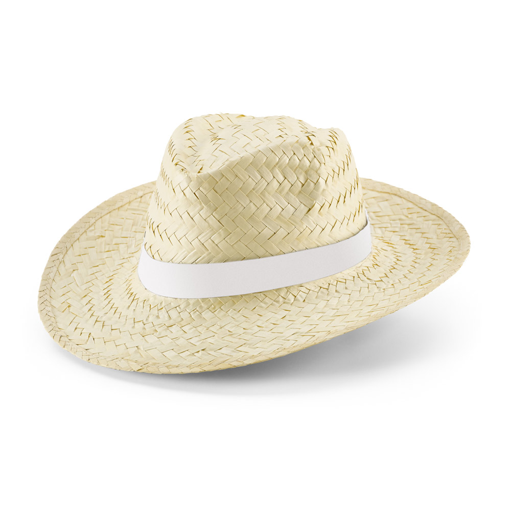 hi!dea 99085 - Chapeau en paille naturelle avec ruban sublimé