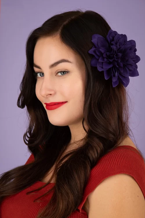 ZaZoo Bloemen haarclip & broche in paars