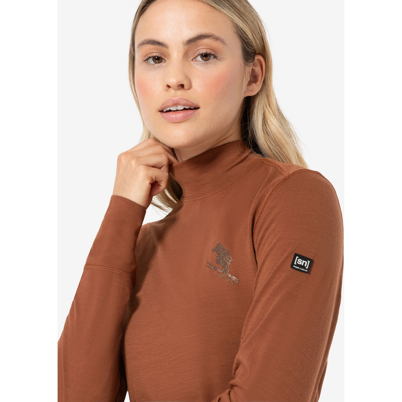 Super.Natural Damen Tundra 175 Turtleneck Flear Longsleeve