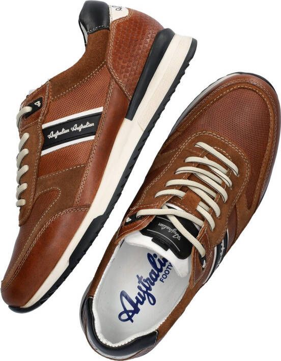 Australian Bruine Leren Sneakers met Comfortabele Pasvorm Brown Heren