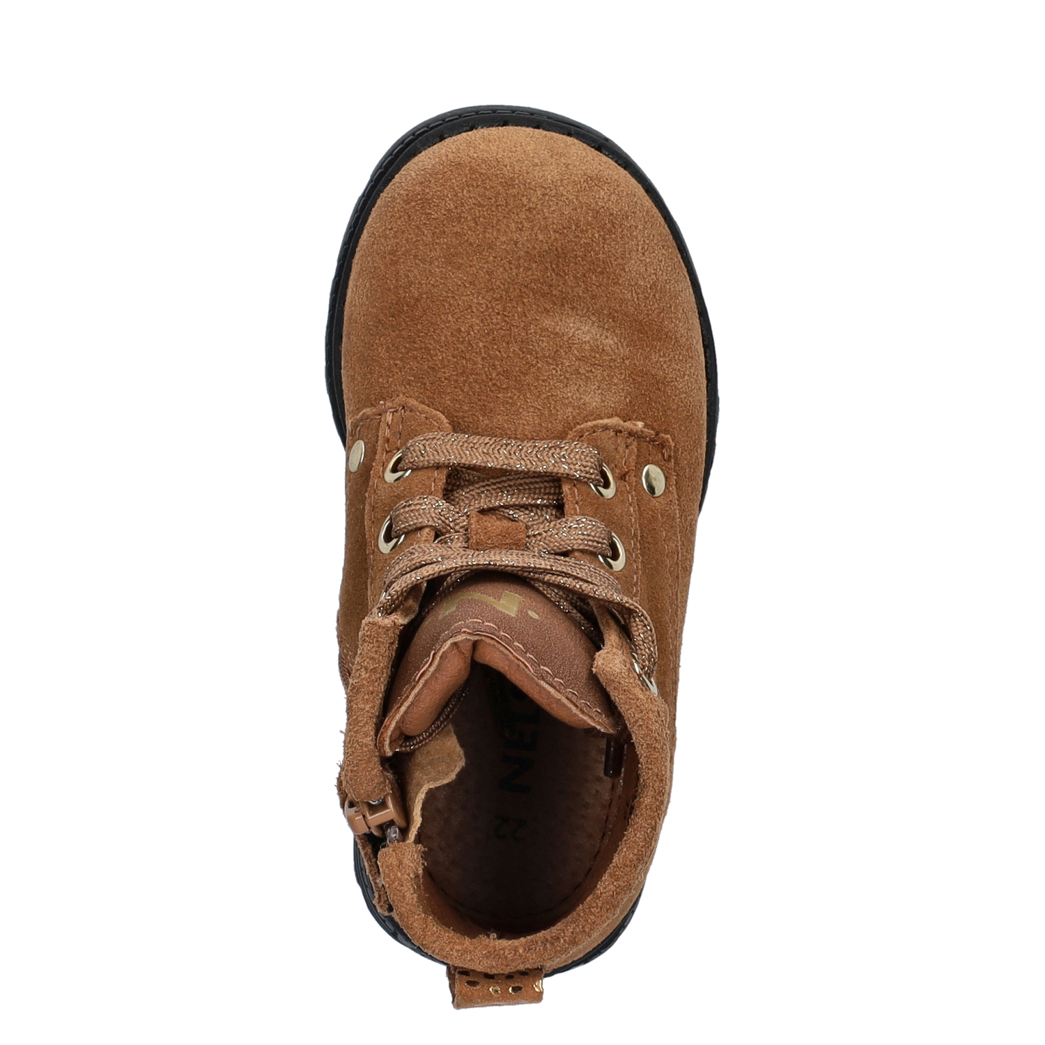 meisjes veterboot Nelson Kids Cognac