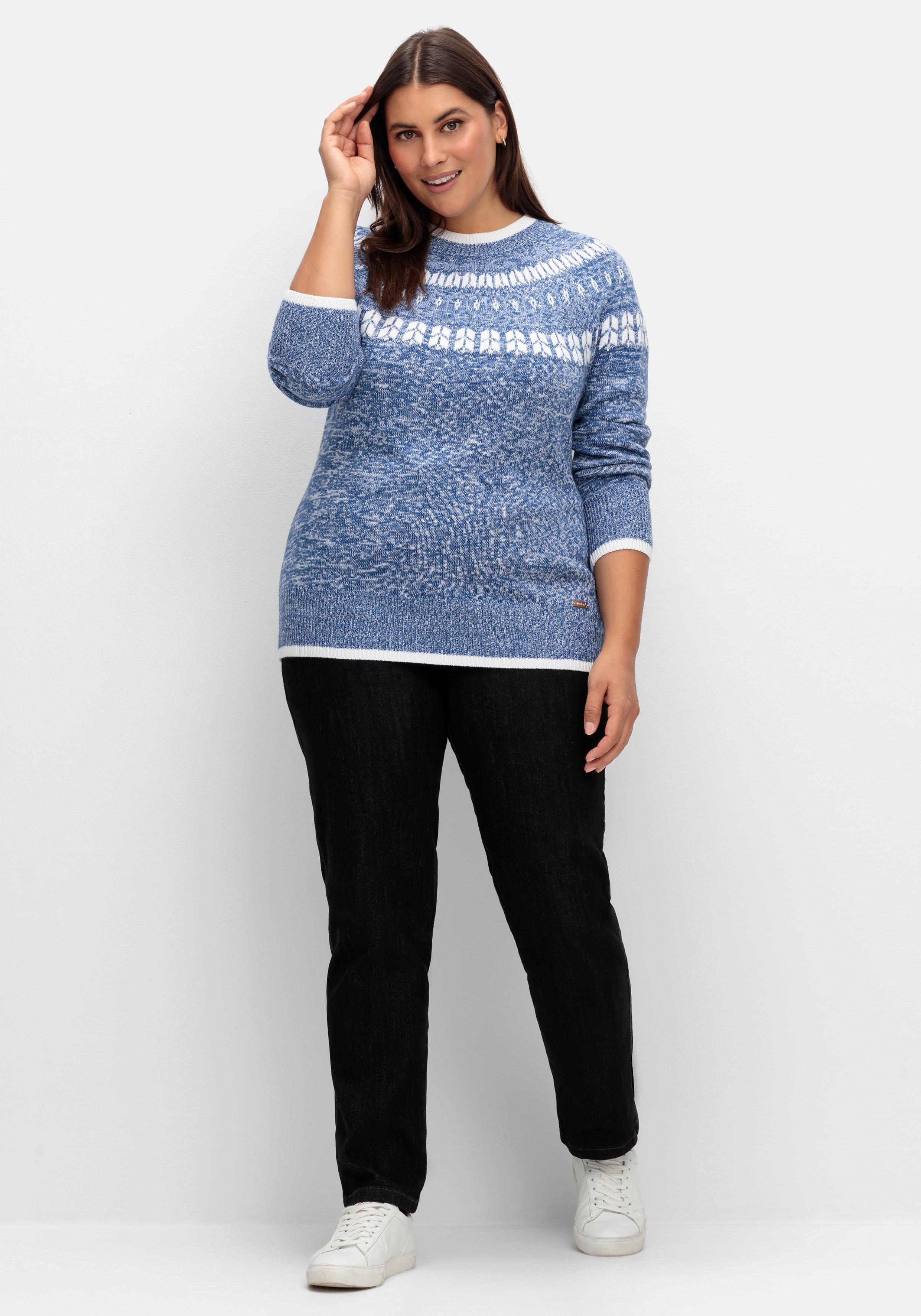 Norwegerpullover in melierter Optik