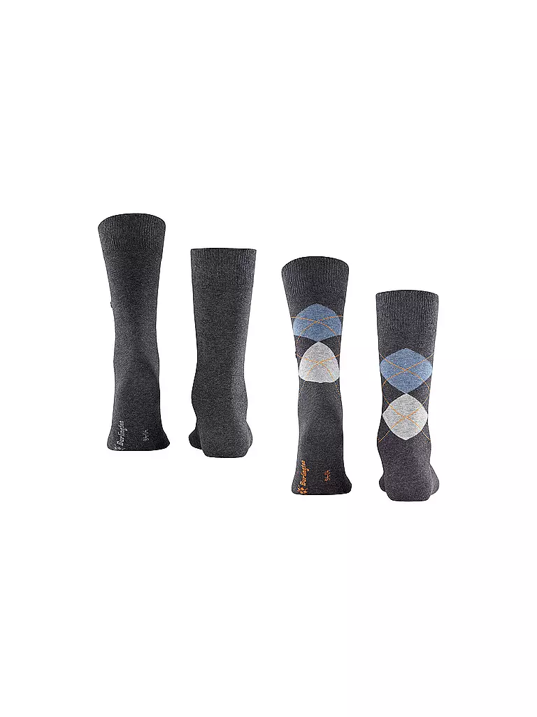 BURLINGTON Herren Socken EVERYDAY 2-er Pkg. 40-46 anthracite mel. grau