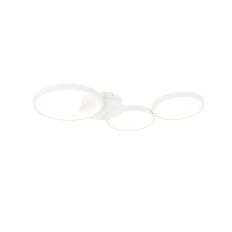 Design plafondlamp wit incl. LED 3-staps dimbaar 3-lichts - Pande