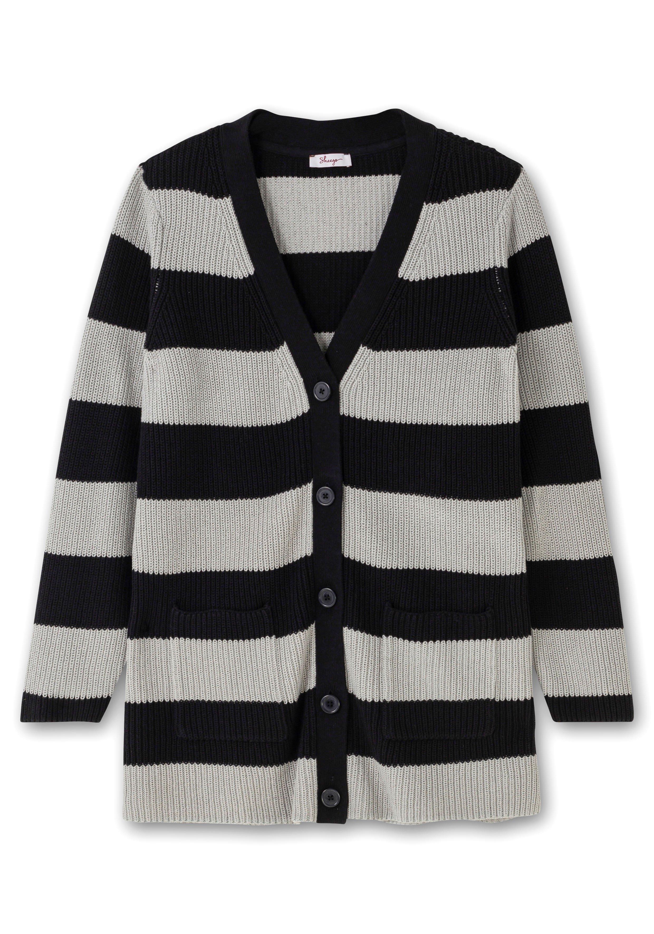 Strickjacke im Colourblocking, aus weicher Baumwolle