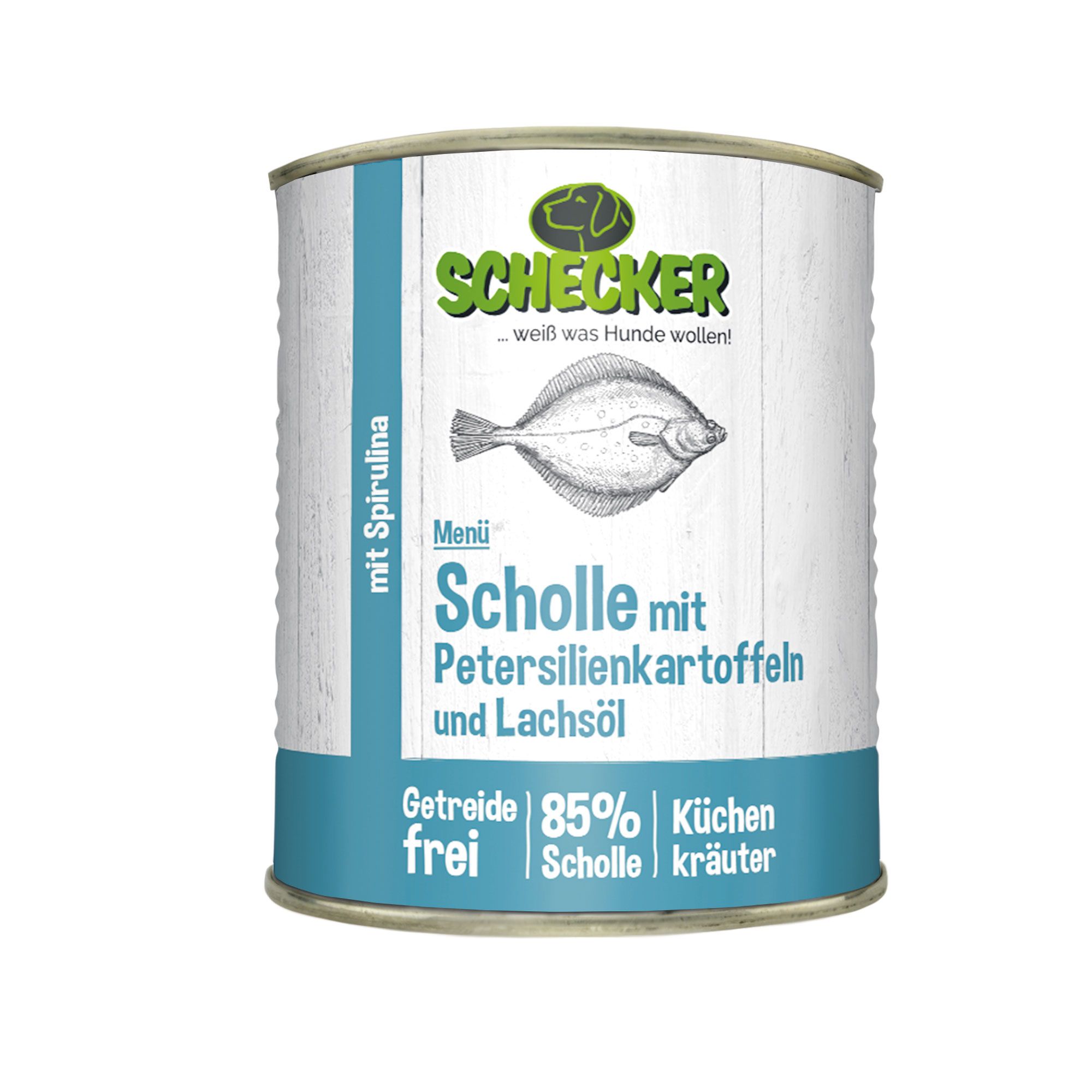 Schecker Hundemenü Scholle mit Petersilienkartoffeln und Lachsöl - Nassfutter