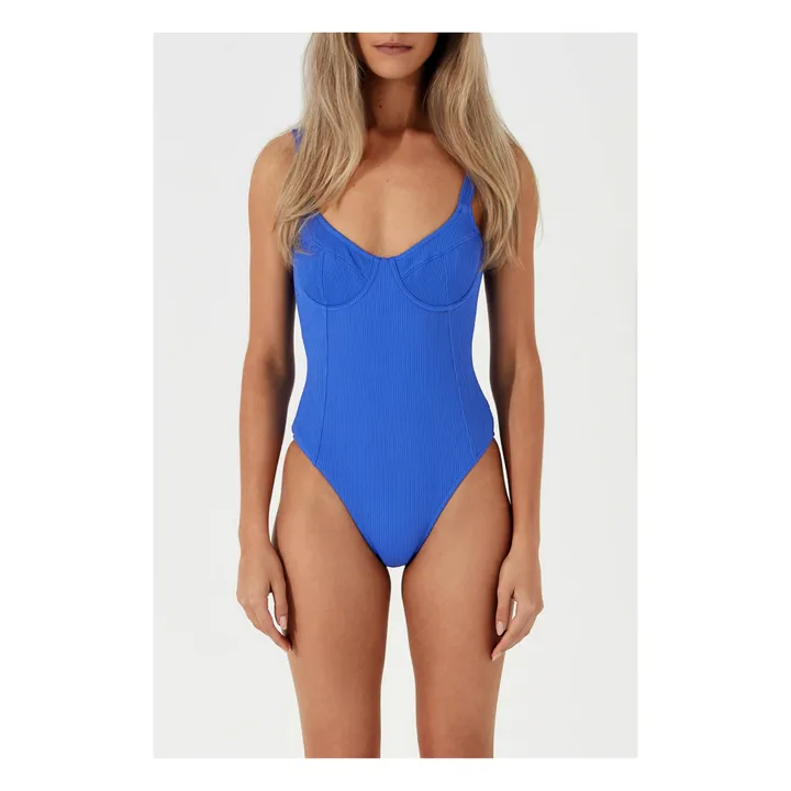 Zulu & Zephyr Maillot 1 Pièce Marine Côtelé | Bleu