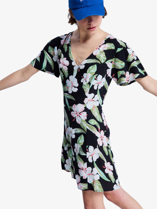 Fresh Breeze Mini Robe manches courtes Noir Femme