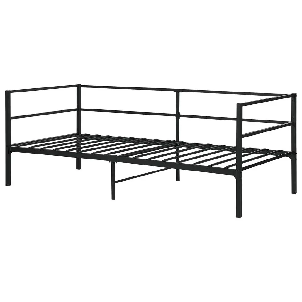 BATTUT - Eenpersoonsbed - Zwart - 90 x 200 cm - Metaal
