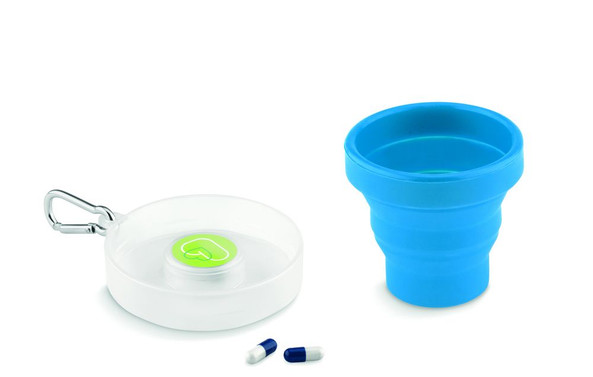 GiftRetail MO9196 - CUP PILL Tasse pliable avec pilulier