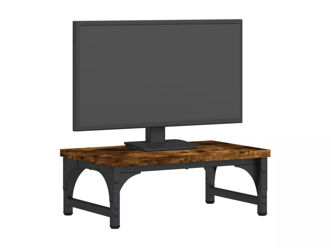 Support de moniteur chêne fumé 37x23x14 cm bois d'ingénierie
