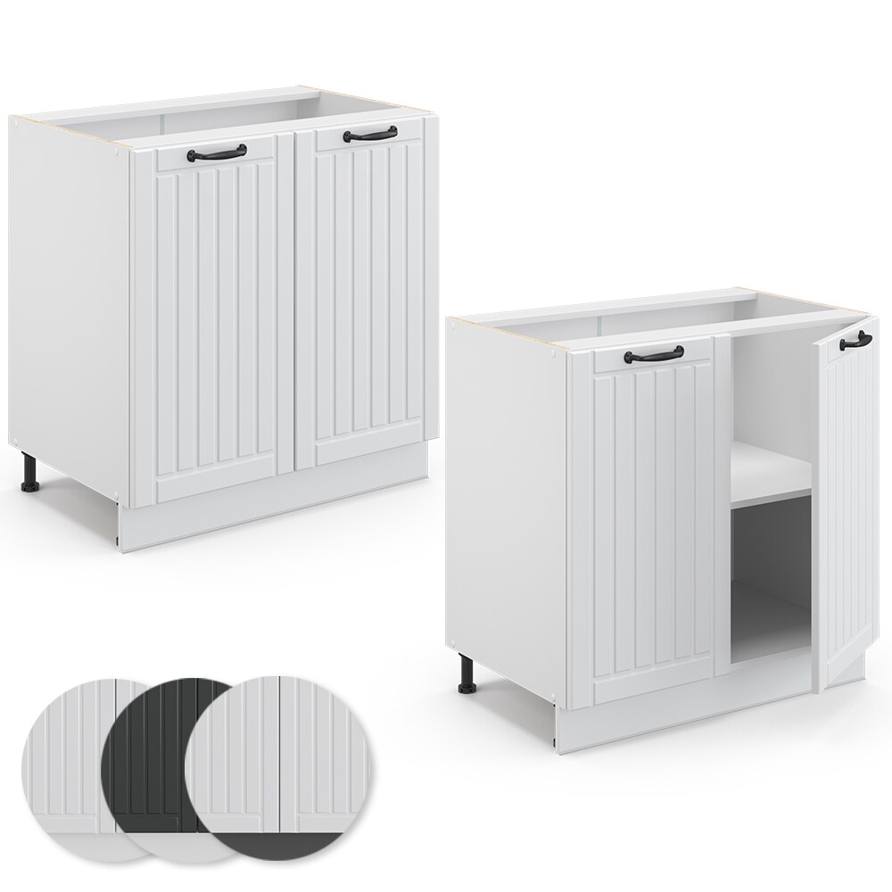 Vicco Unterschrank 80 cm FAME Line Küchenschrank Küchenzeile Landhaus Weiß