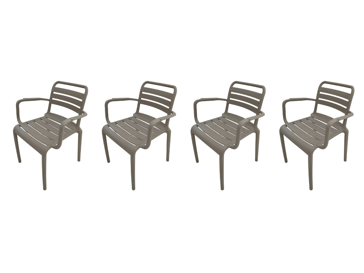 Garden Impressions Nantes Stone Green tuinstoel - Set van 4