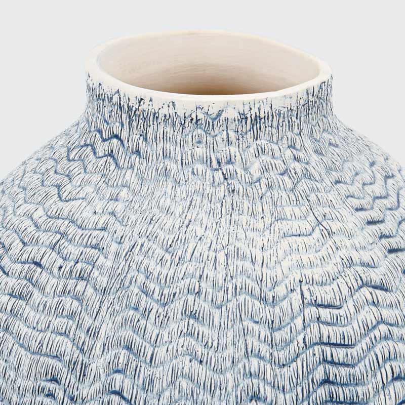 Vase en céramique 'Azura' boule bleu
