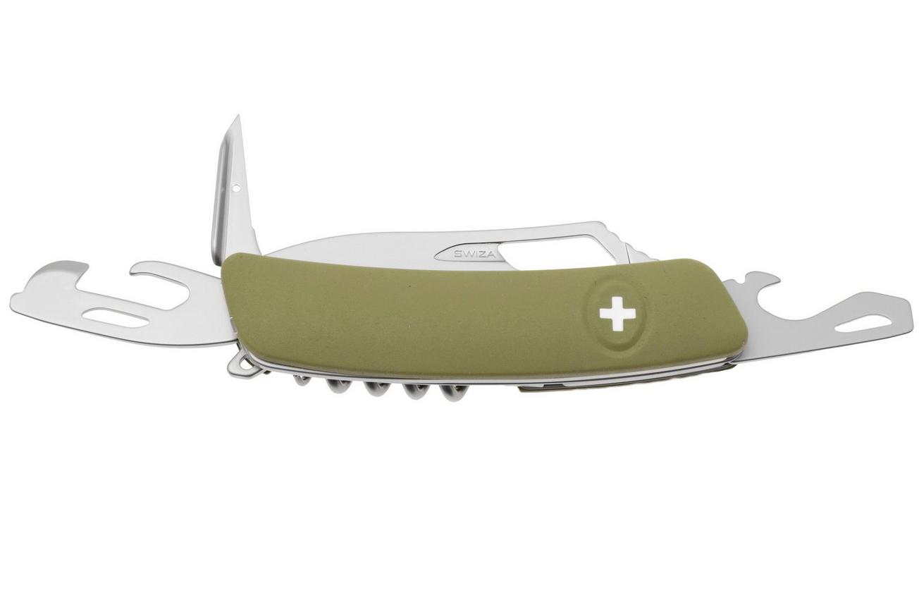 Swiza SH03 TR AM, KST.0036.1050, Olive, Zwitsers zakmes, partly serrated, 6 tools
