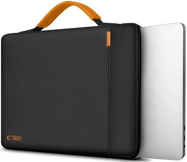 TechProtection - Baja - Laptop Sleeve Tas - Zwart / Oranje - Voor MacBook 13 / 14 Inch