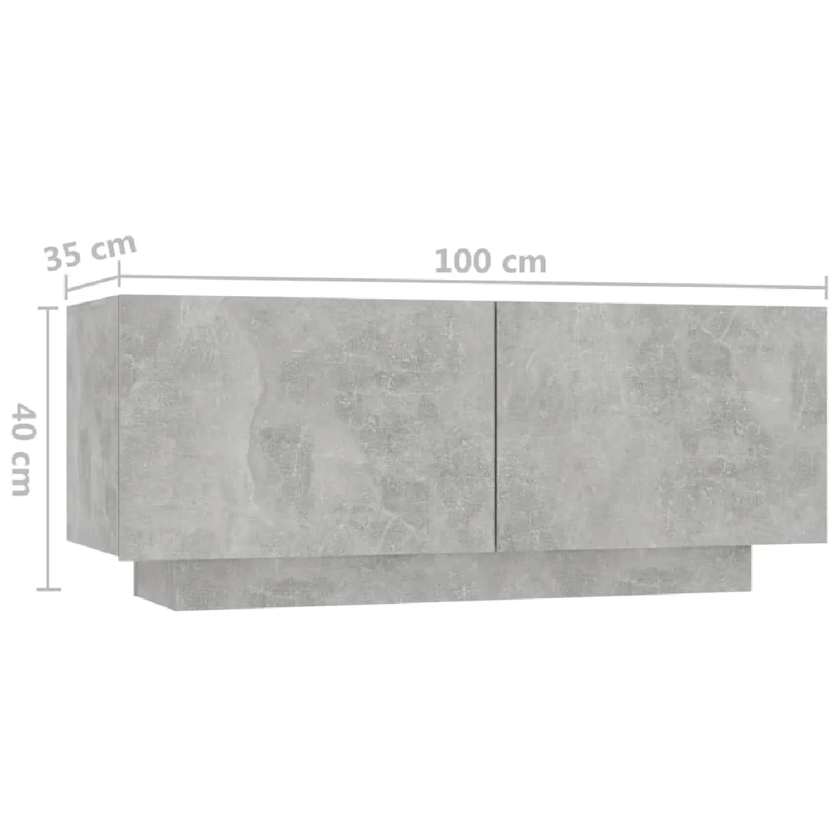 vidaXL Table de Chevet - Gris Béton